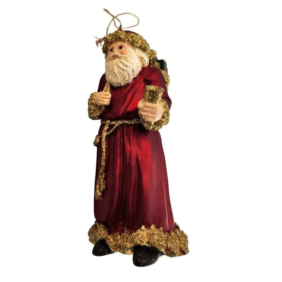 Vtg Santa Claus Red Resin Christmas Ornament 7” Figurine Symphony Store - Picture 9 of 13